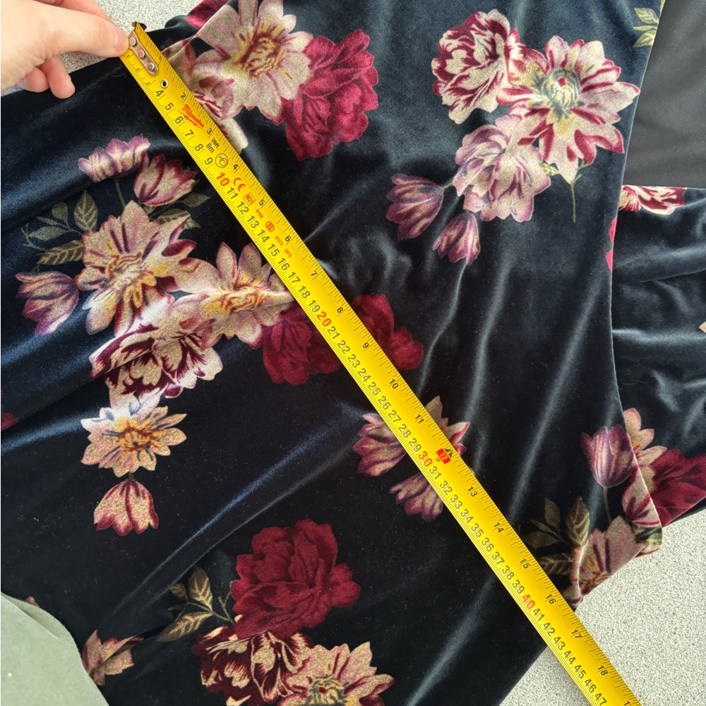 Black Collection Velvet Floral Wrap Dress XL Whimsigoth Cottagecore Coquette - Picture 10 of 12